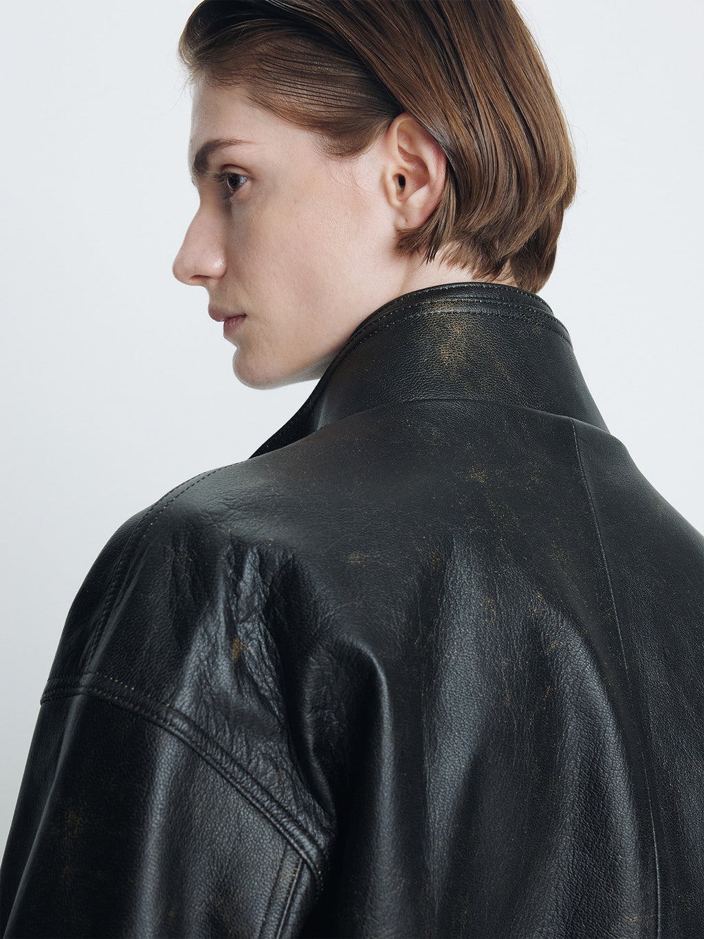 Tonywack - Vintage Grained Goat Leather Bomber Jacket (Vintage Brown) product image 10 | TRAB K-Fashion Australia