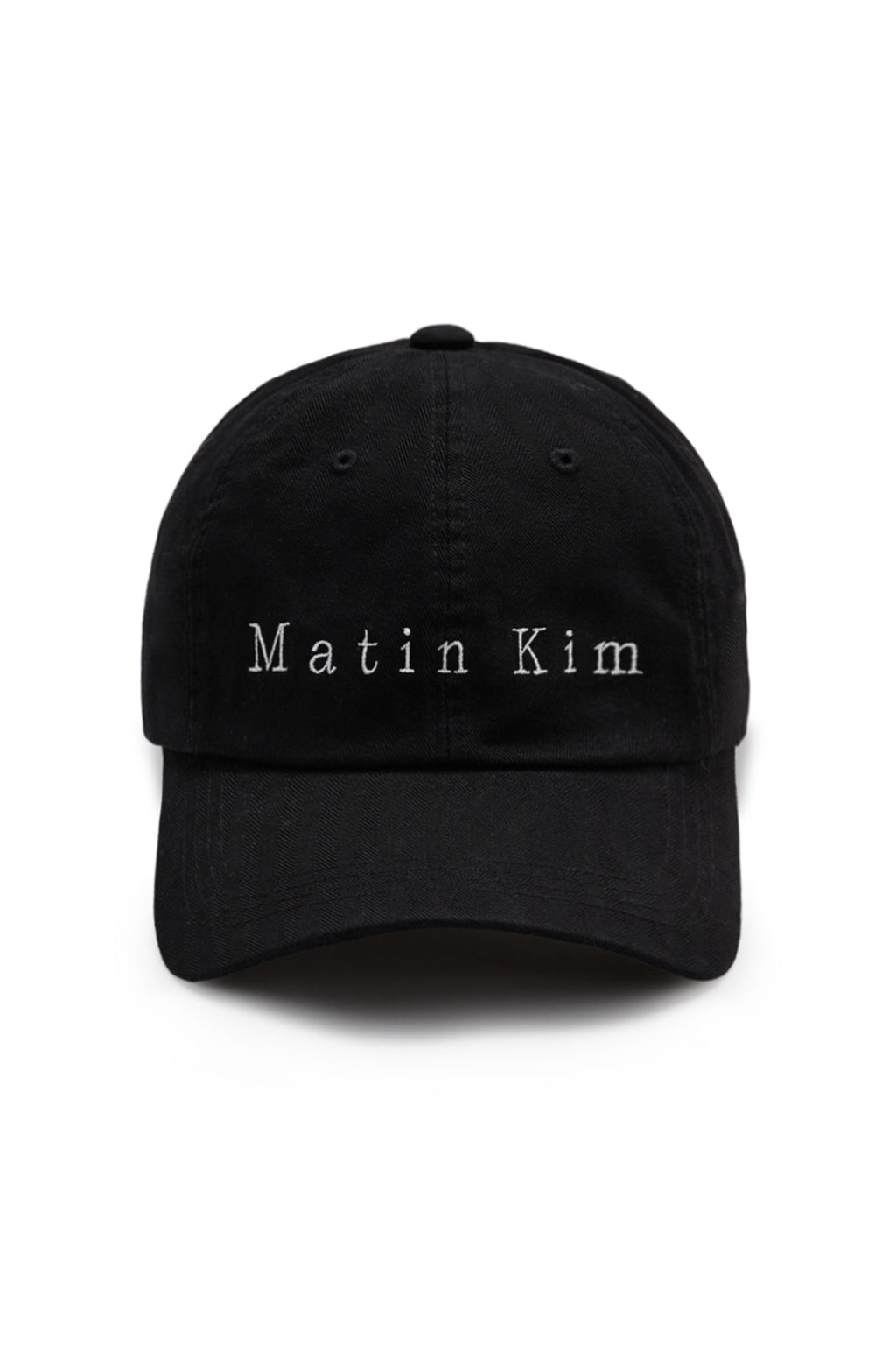 Matin Kim - Matin Herringbone Typo Ball Cap (Black) product image 1 | TRAB K-Fashion Australia