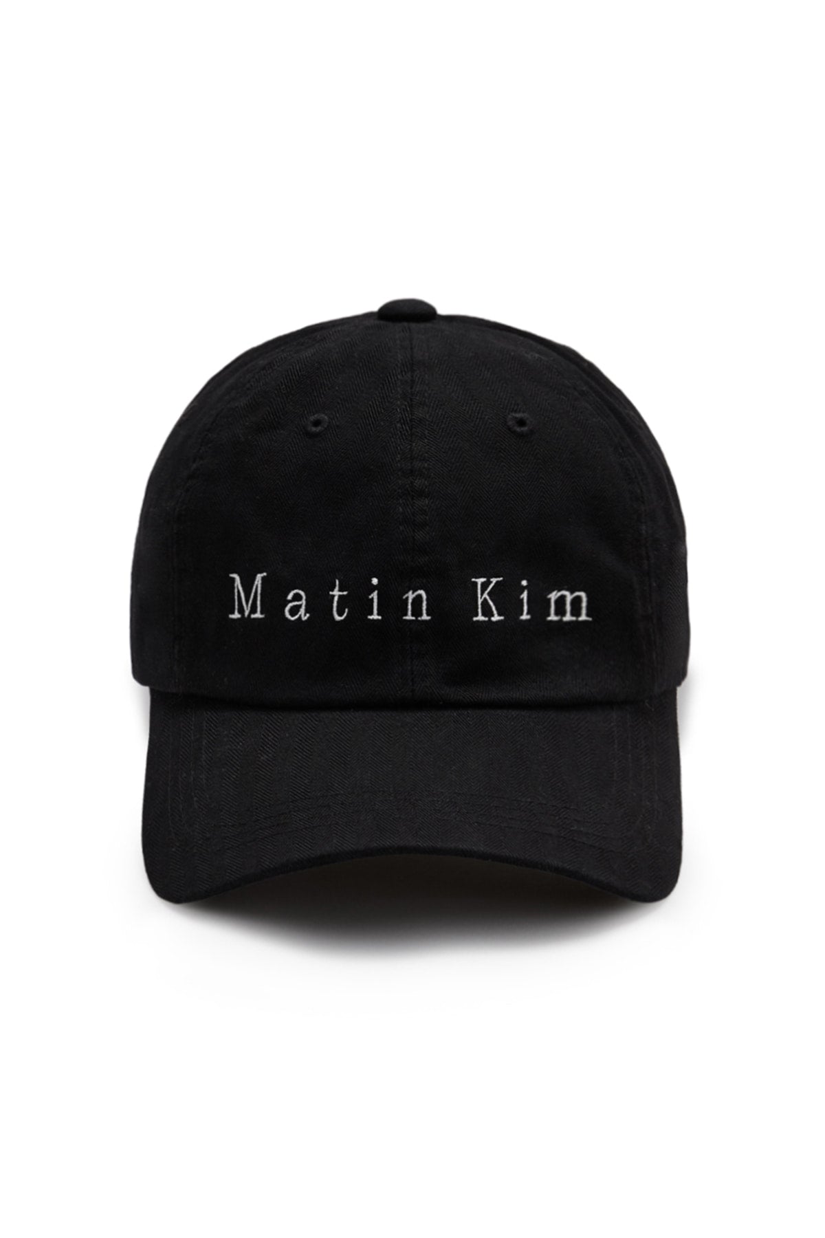 Matin Kim - Matin Herringbone Typo Ball Cap (Black) product image 1 | TRAB K-Fashion Australia