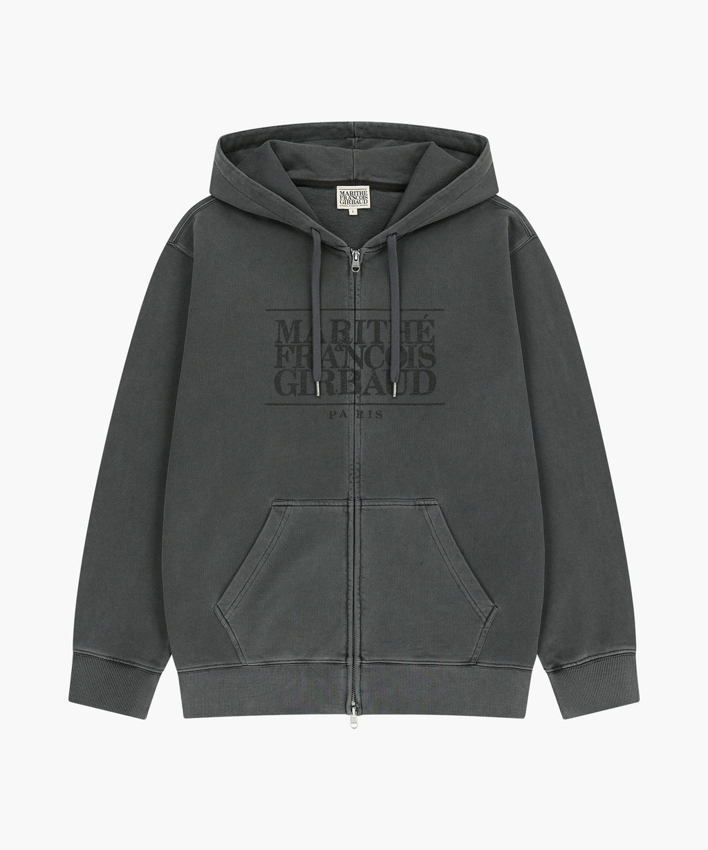 Marithe & Francois Girbaud - Classic Logo Dyeing Hoodie Zipup (Charcoal) product image 6 | TRAB K-Fashion Australia