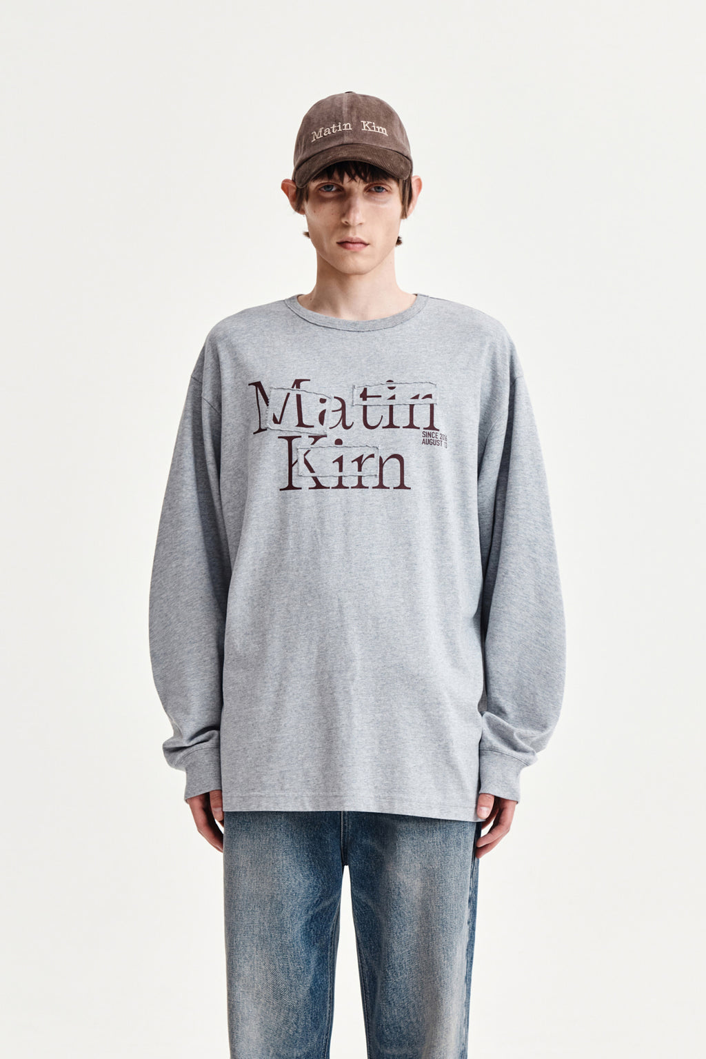 Matin Kim - Patch Graphic Long Sleeve Top (Grey) product image 10 | TRAB K-Fashion Australia