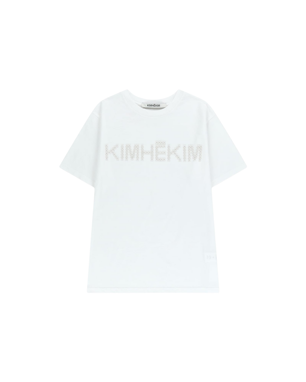 Kimhe Kim - Logo T-Shirt With Pearl Embellishment (White) product image 11 | TRAB K-Fashion Australia