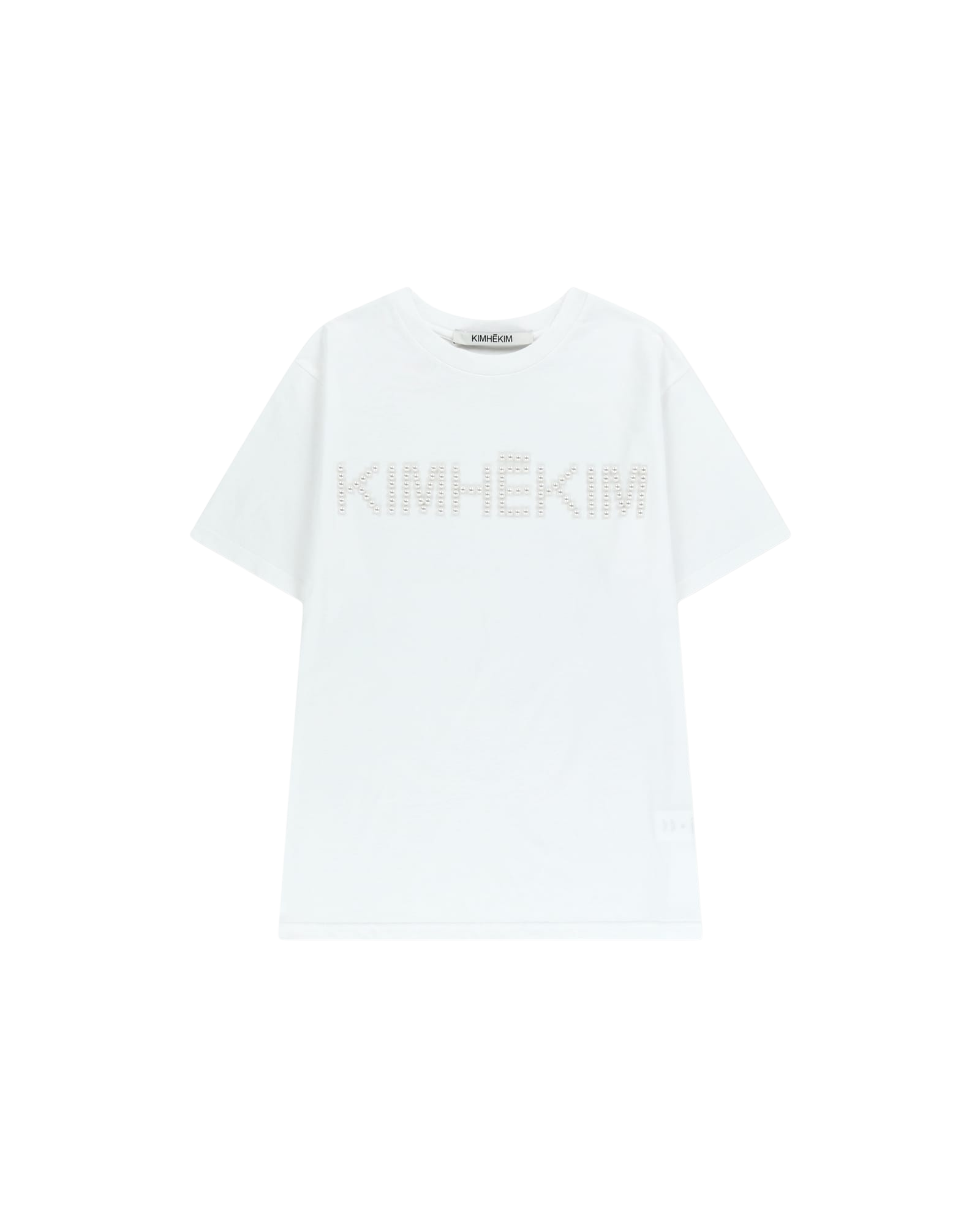 Kimhe Kim - Logo T-Shirt With Pearl Embellishment (White) product image 11 | TRAB K-Fashion Australia