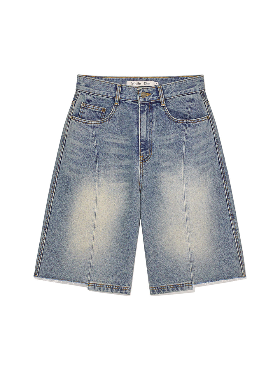 Matin Kim - Hem Point Bermuda Denim Pants (Blue) product image 1 | TRAB K-Fashion Australia
