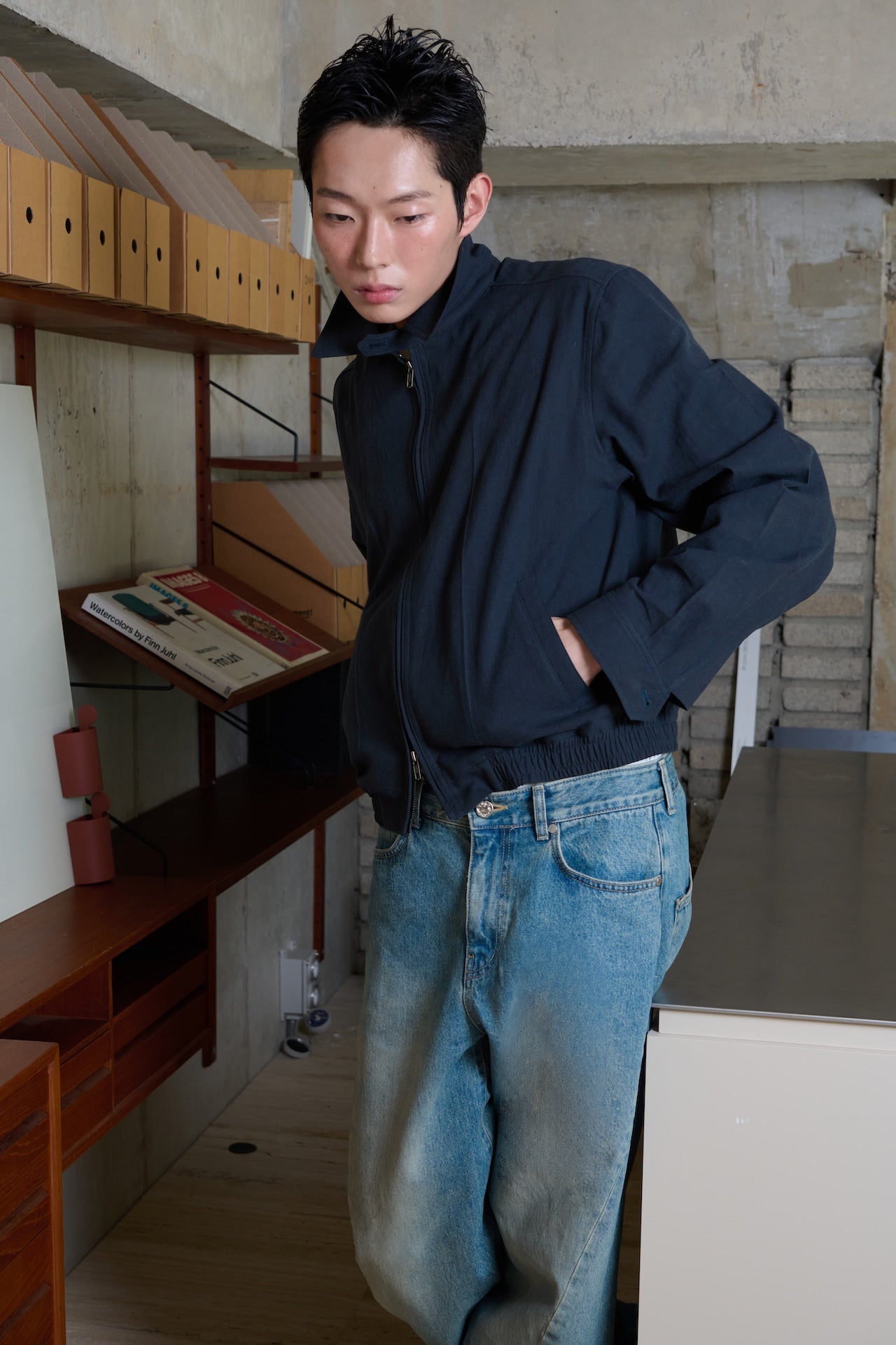 STU - Vintage Swing Jacket (Navy) product image 3 | TRAB K-Fashion Australia
