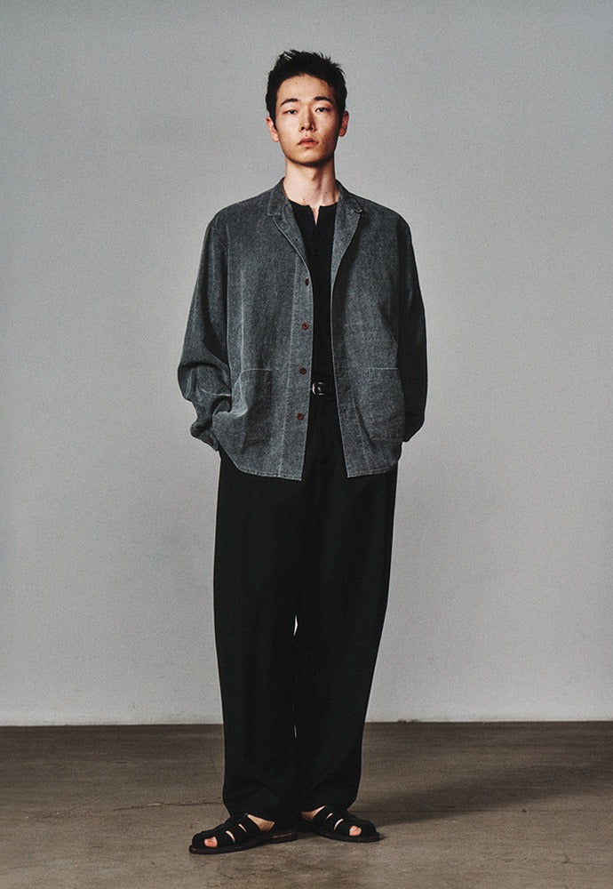 Art if acts - Linen Oriental Jacket (Faded Charcoal) product image 1 | TRAB K-Fashion Australia