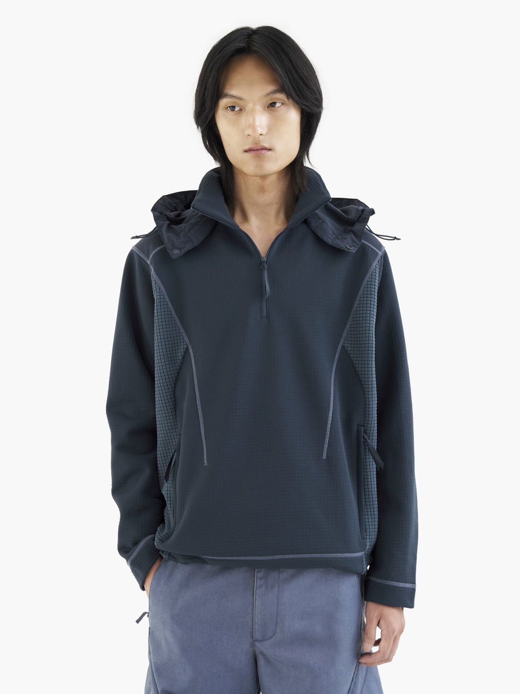 Jiyong Kim - Hooded Half Zip-Up (Navy) product image 2 | TRAB K-Fashion Australia