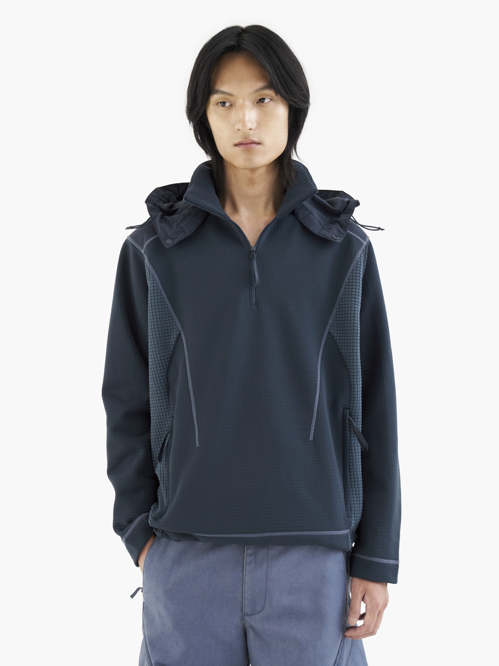 Jiyong Kim - Hooded Half Zip-Up (Navy) product image 2 | TRAB K-Fashion Australia