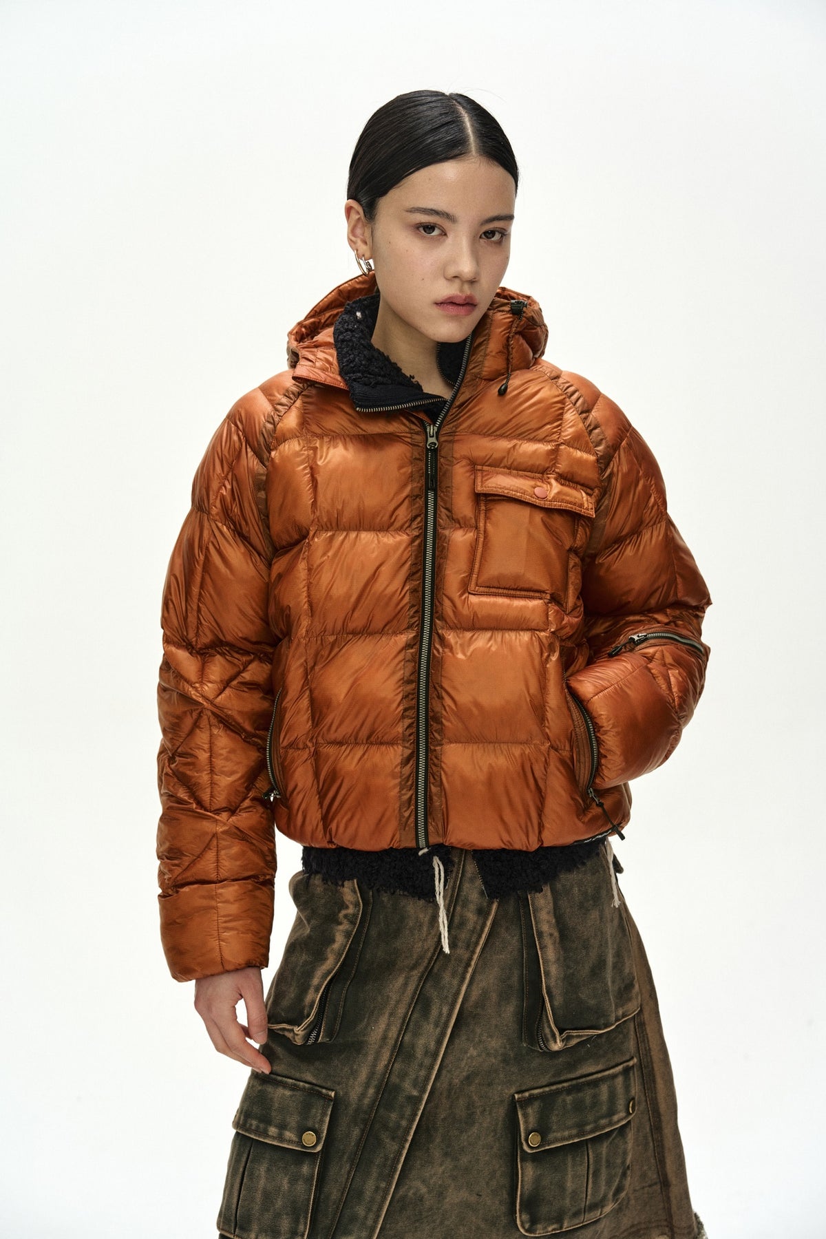 Andersson Bell - Unisex Torino Lightweight Down Jacket (Orange) product image 7 | TRAB K-Fashion Australia
