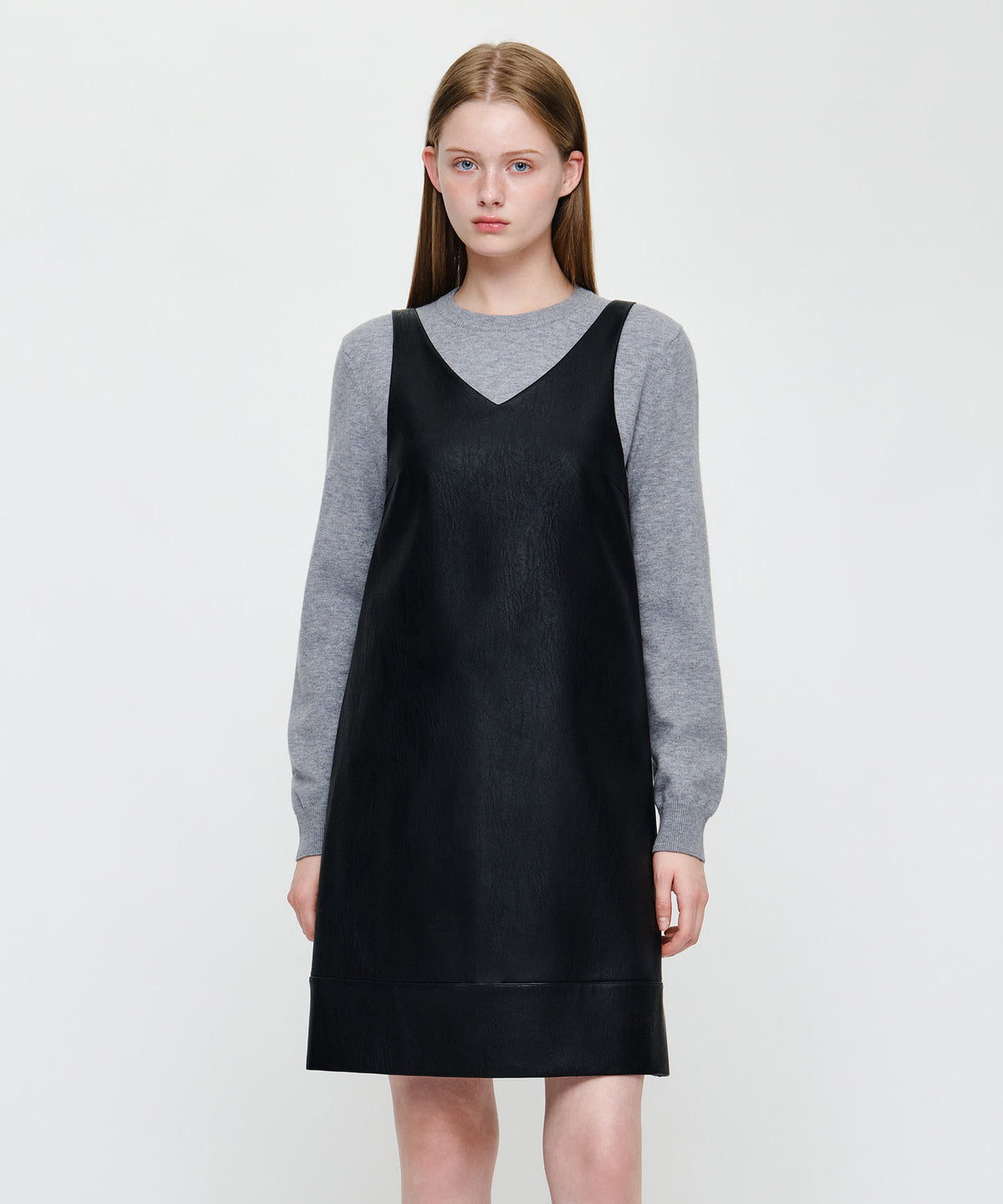 Marithe & Francois Girbaud - Faux Leather Sleeveless Mini Dress (Black) product image 2 | TRAB K-Fashion Australia