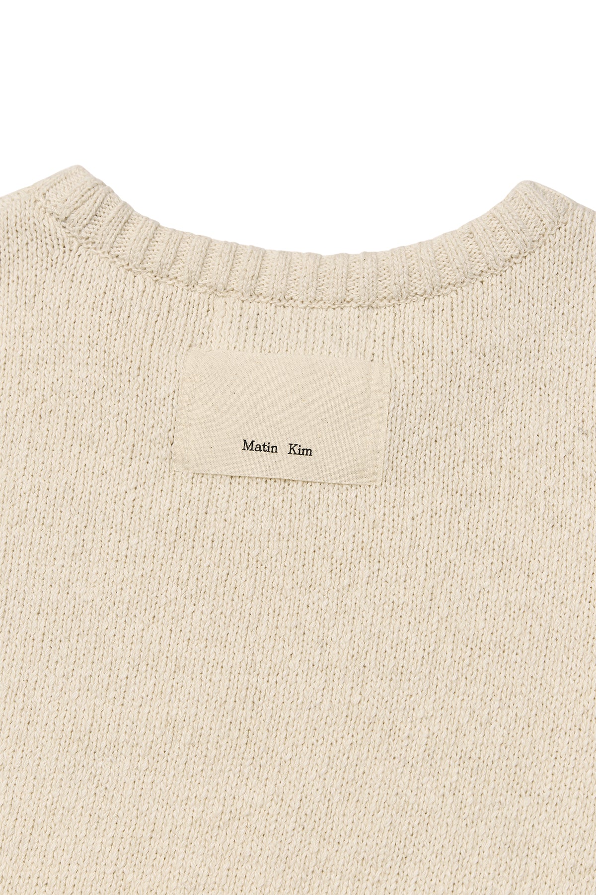 Matin Kim - Big Logo Printing Knit Vest (Beige) product image 5 | TRAB K-Fashion Australia