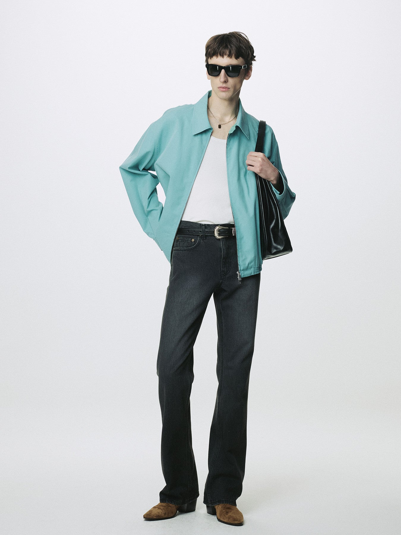 Tonywack - Washed Cotton Lyocell Blouson Jacket (Turquoise) product image 5 | TRAB K-Fashion Australia