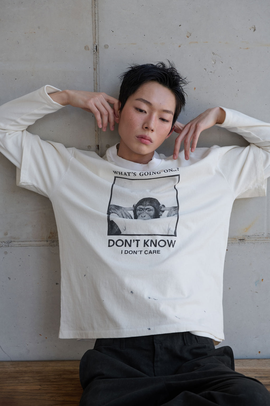 STU - Monkey T-shirt (Ivory) product image 9 | TRAB K-Fashion Australia