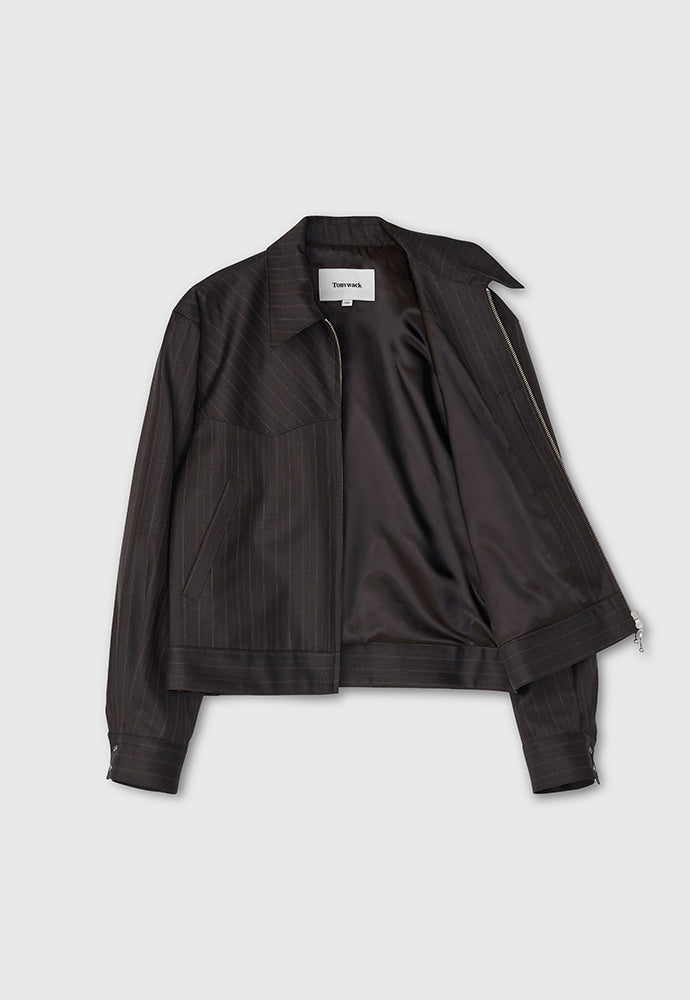 Tonywack - Worsted Wool Western Blouson Jacket (Brown Stripe) product image 9 | TRAB K-Fashion Australia