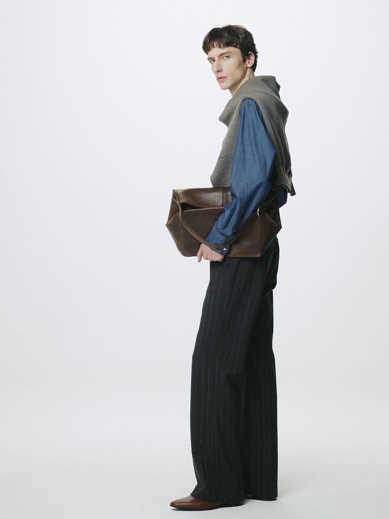 Tonywack - Striped Wool Flared-Leg Pants (Grey) product image 5 | TRAB K-Fashion Australia