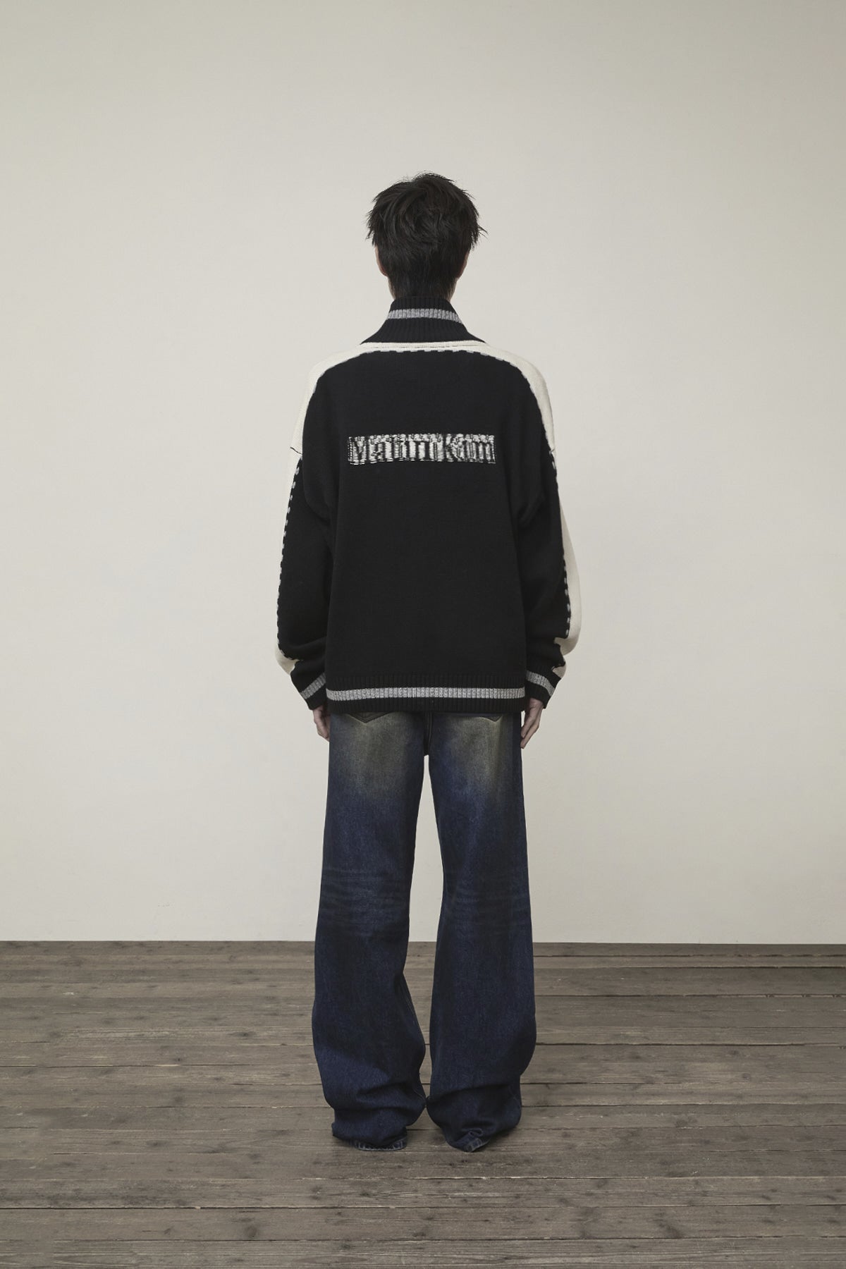 Matin Kim - Matin Kim Initial Knit Zip Up (Black) product image 7 | TRAB K-Fashion Australia