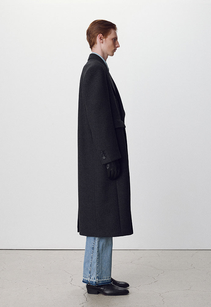 Tonywack - Herringbone Wool Double-Breasted Coat (Dark Herringbone) product image 2 | TRAB K-Fashion Australia