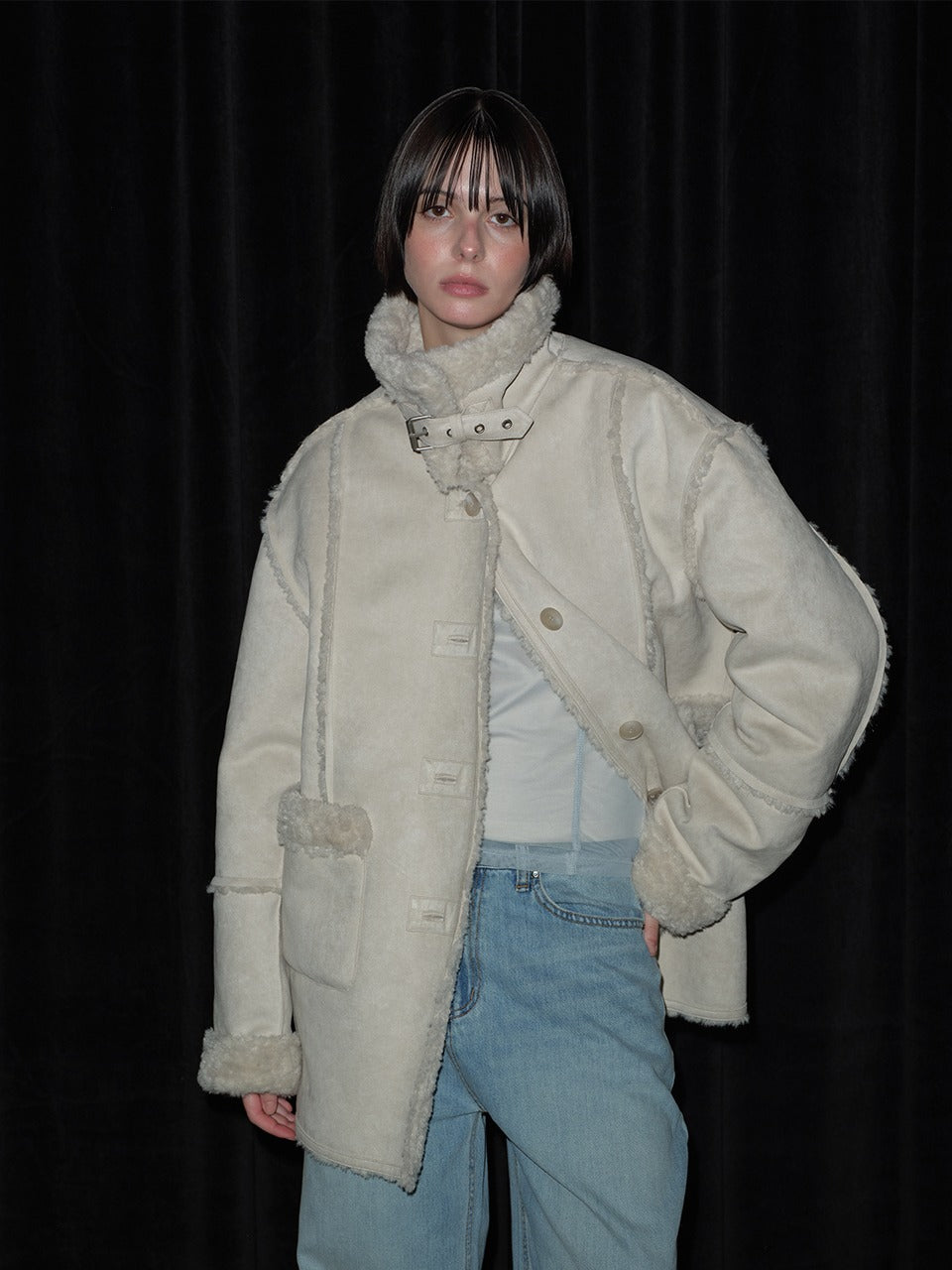 Margarin Fingers - Buckle Suede Mustang (Light Grey) product image 1 | TRAB K-Fashion Australia