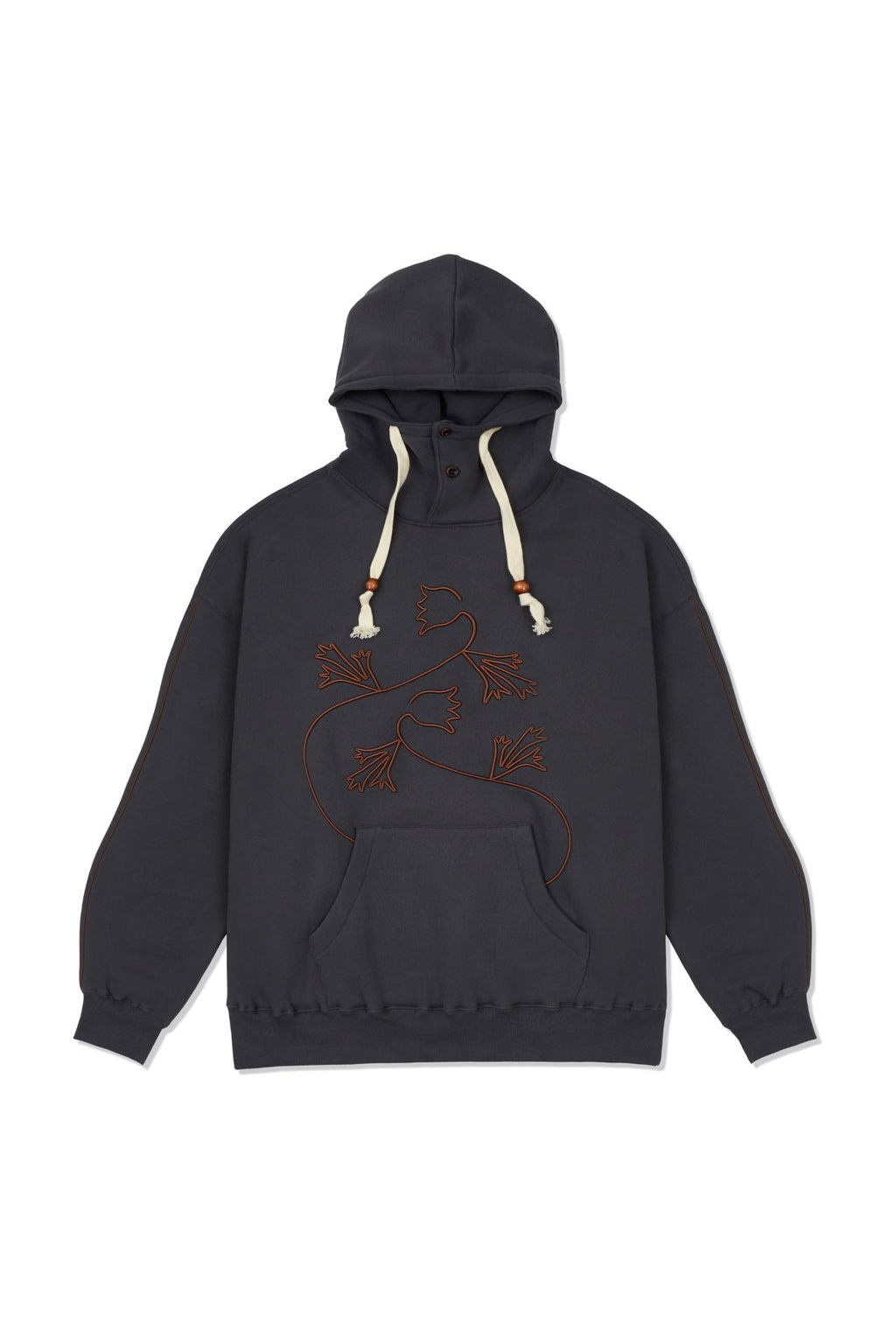 Ioedle - Pasqueflower Three-Dimensional Embroidery Hood (Gray) product image 2 | TRAB K-Fashion Australia