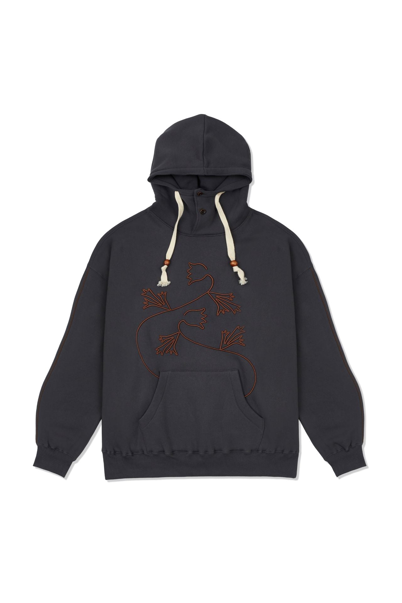 Ioedle - Pasqueflower Three-Dimensional Embroidery Hood (Gray) product image 2 | TRAB K-Fashion Australia