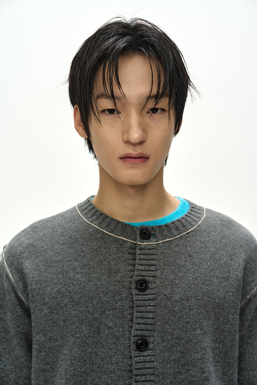 Andersson Bell - Shirt Layered Cardigan (Melange Grey) product image 7 | TRAB K-Fashion Australia