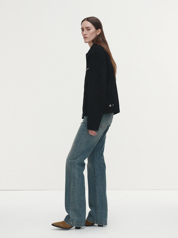 Tonywack - Suede Zip Blouson Jacket (Black) product image 2 | TRAB K-Fashion Australia