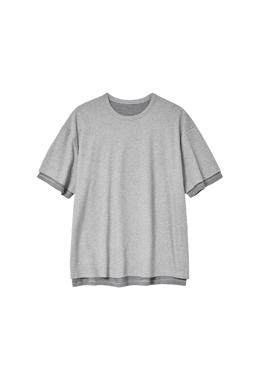 Hatchingroom - Two Face Stripe Tee (1/2 M.Grey) product image 1 | TRAB K-Fashion Australia