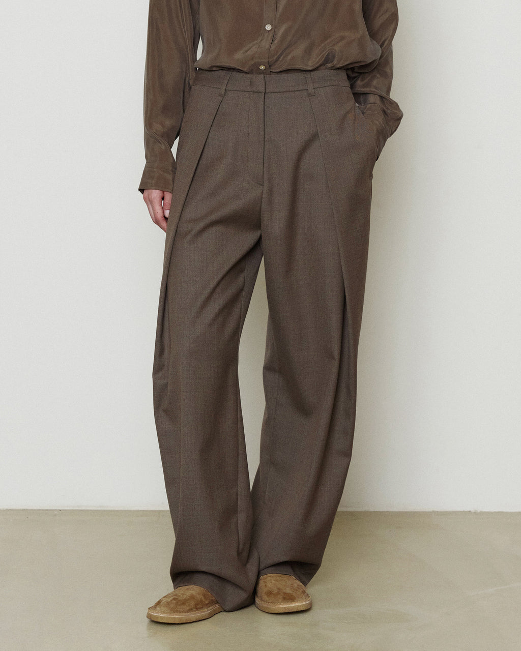 Brownyard - Wool Pleats Pants (Brown) product image 1 | TRAB K-Fashion Australia