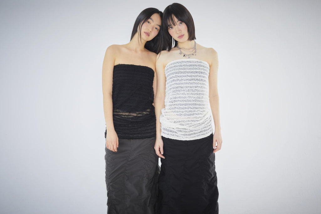 Coyseio - Wave Stitch Tube Top (Black) product image 6 | TRAB K-Fashion Australia