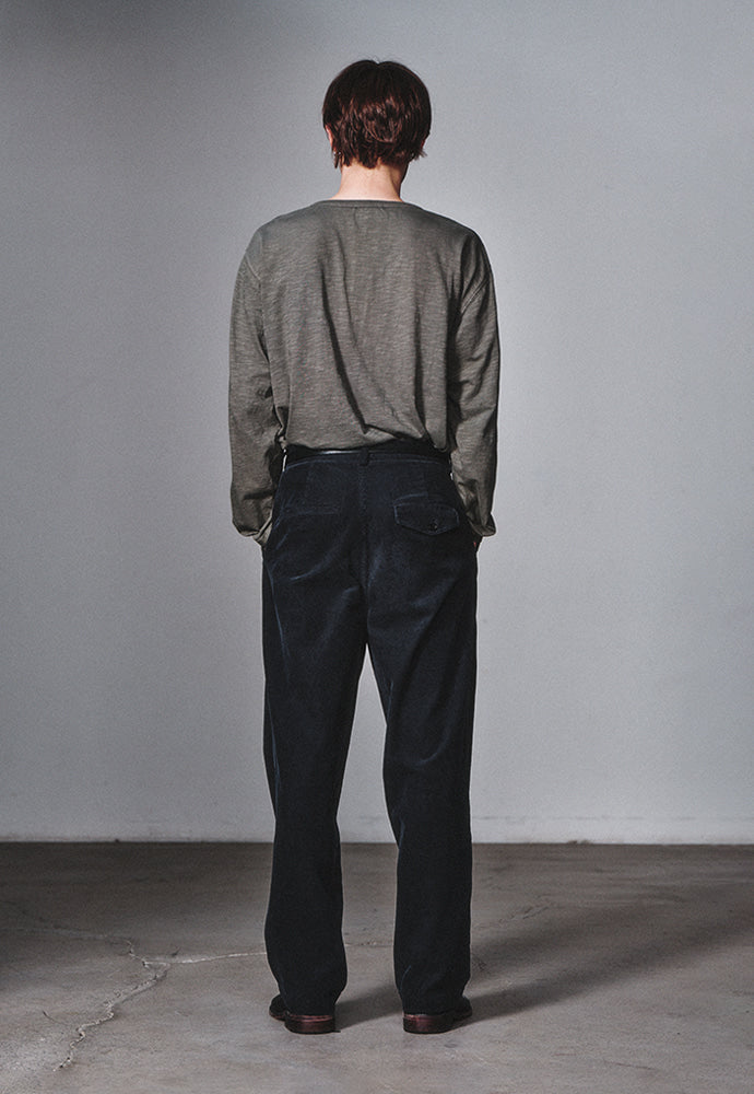 Art if acts - Washed One Tuck Corduroy Pants (Cliff Navy) product image 4 | TRAB K-Fashion Australia