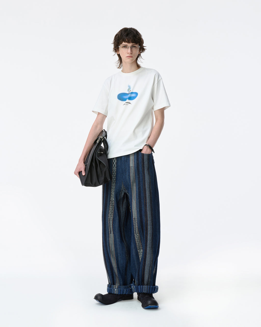 Ader Error - Press Apple T-shirt Product. 46 (Off White) product image 1 | TRAB K-Fashion Australia