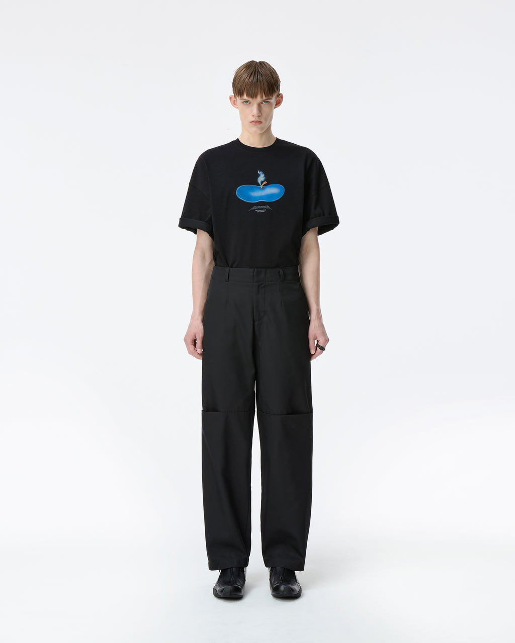 Ader Error - Press Apple T-shirt Product. 46 (Noir) product image 1 | TRAB K-Fashion Australia