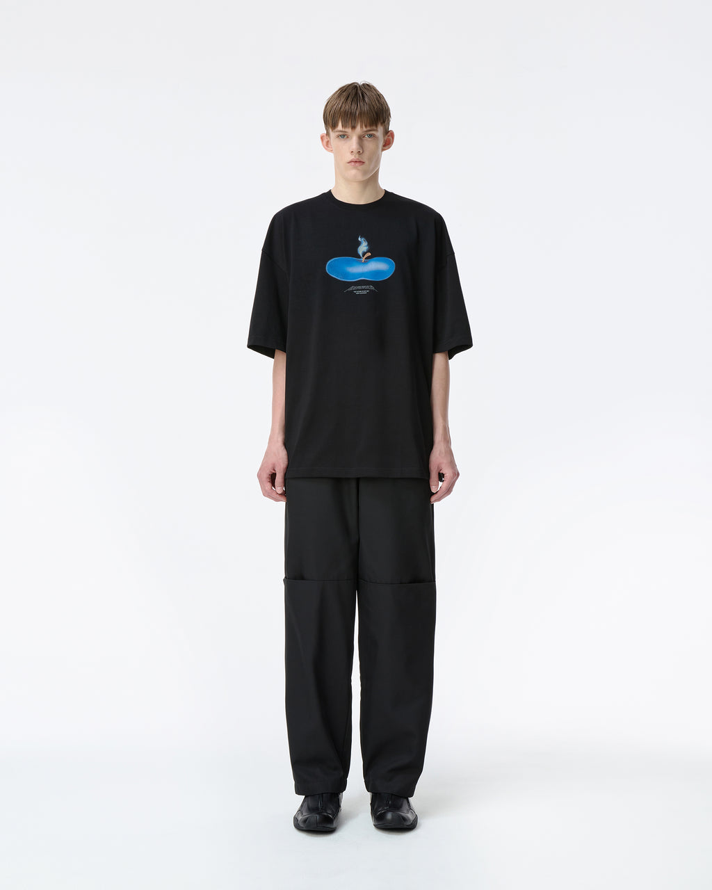 Ader Error - Press Apple T-shirt Product. 46 (Noir) product image 2 | TRAB K-Fashion Australia