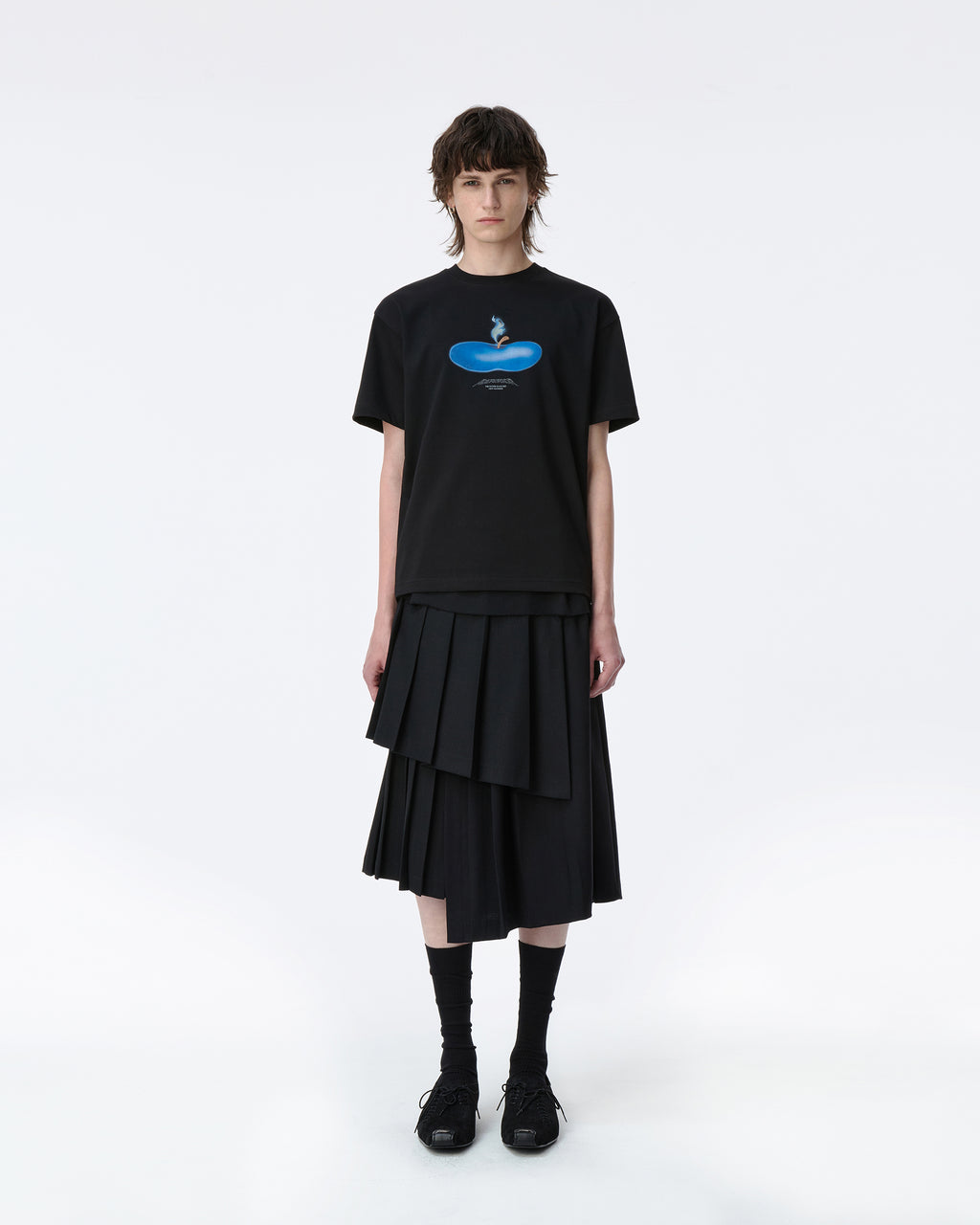 Ader Error - Press Apple T-shirt Product. 46 (Noir) product image 2 | TRAB K-Fashion Australia