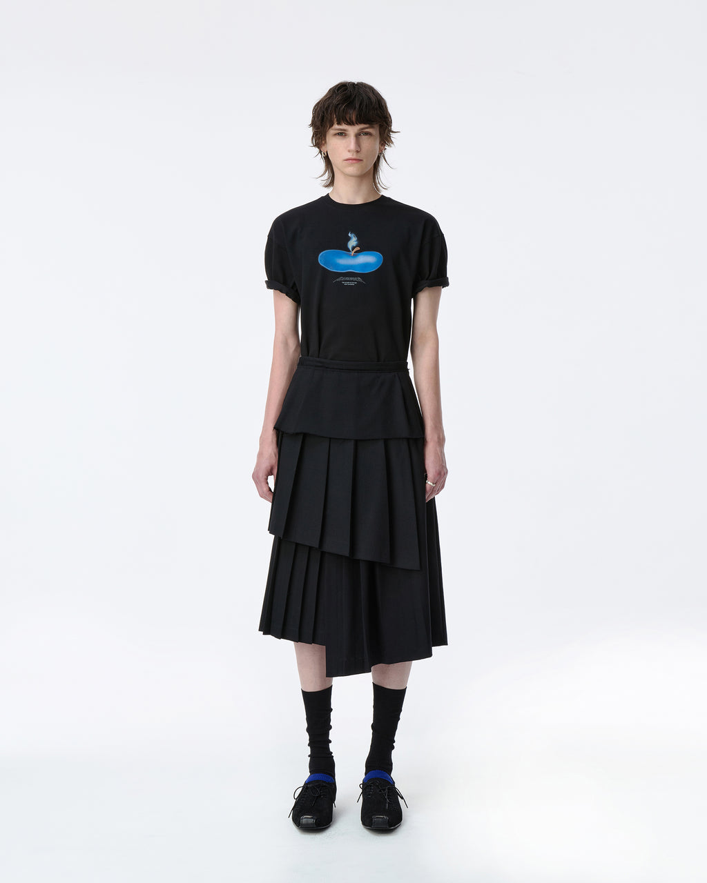 Ader Error - Press Apple T-shirt Product. 46 (Noir) product image 4 | TRAB K-Fashion Australia
