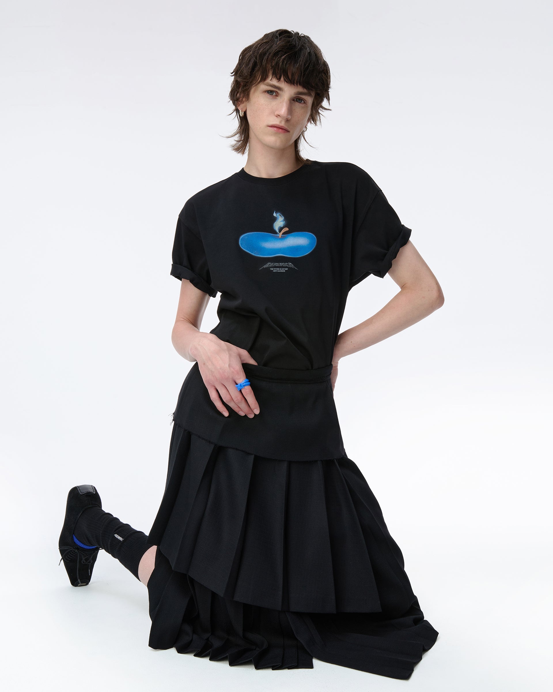 Ader Error - Press Apple T-shirt Product. 46 (Noir) product image 5 | TRAB K-Fashion Australia
