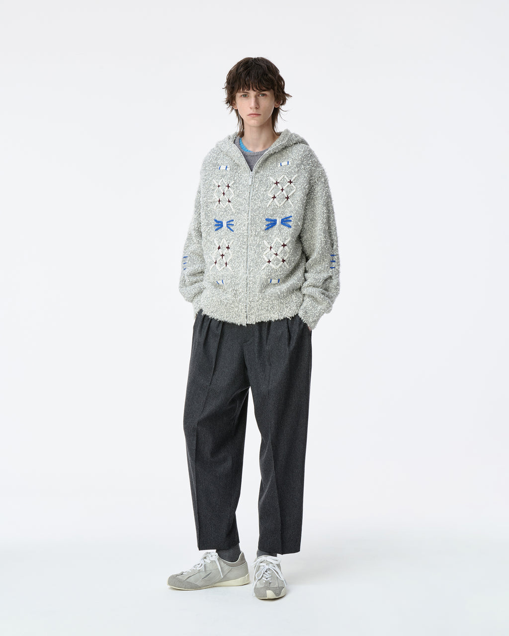 Ader Error - Knit zip-up Product. 32 (Grey) product image 1 | TRAB K-Fashion Australia