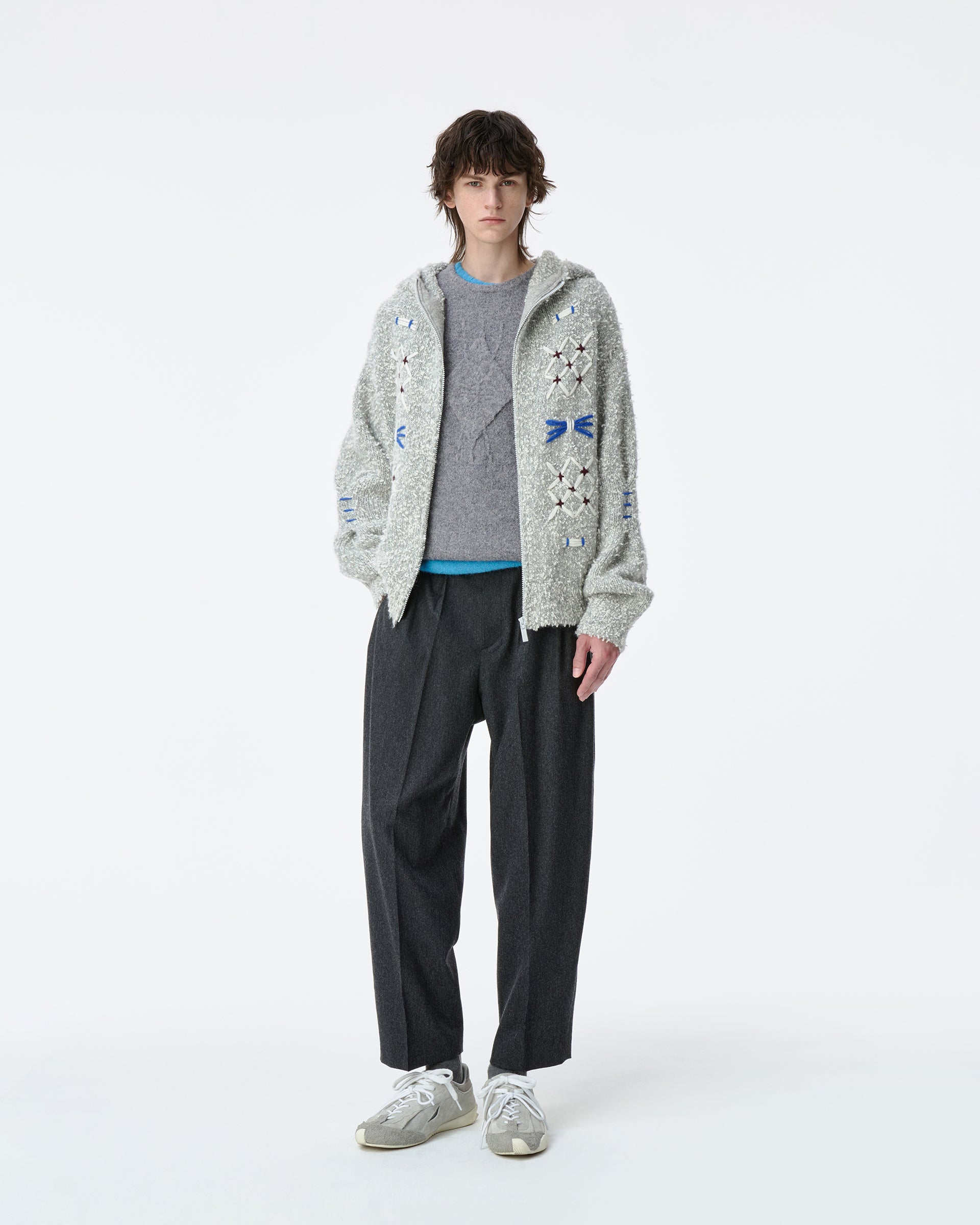 Ader Error - Knit zip-up Product. 32 (Grey) product image 4 | TRAB K-Fashion Australia