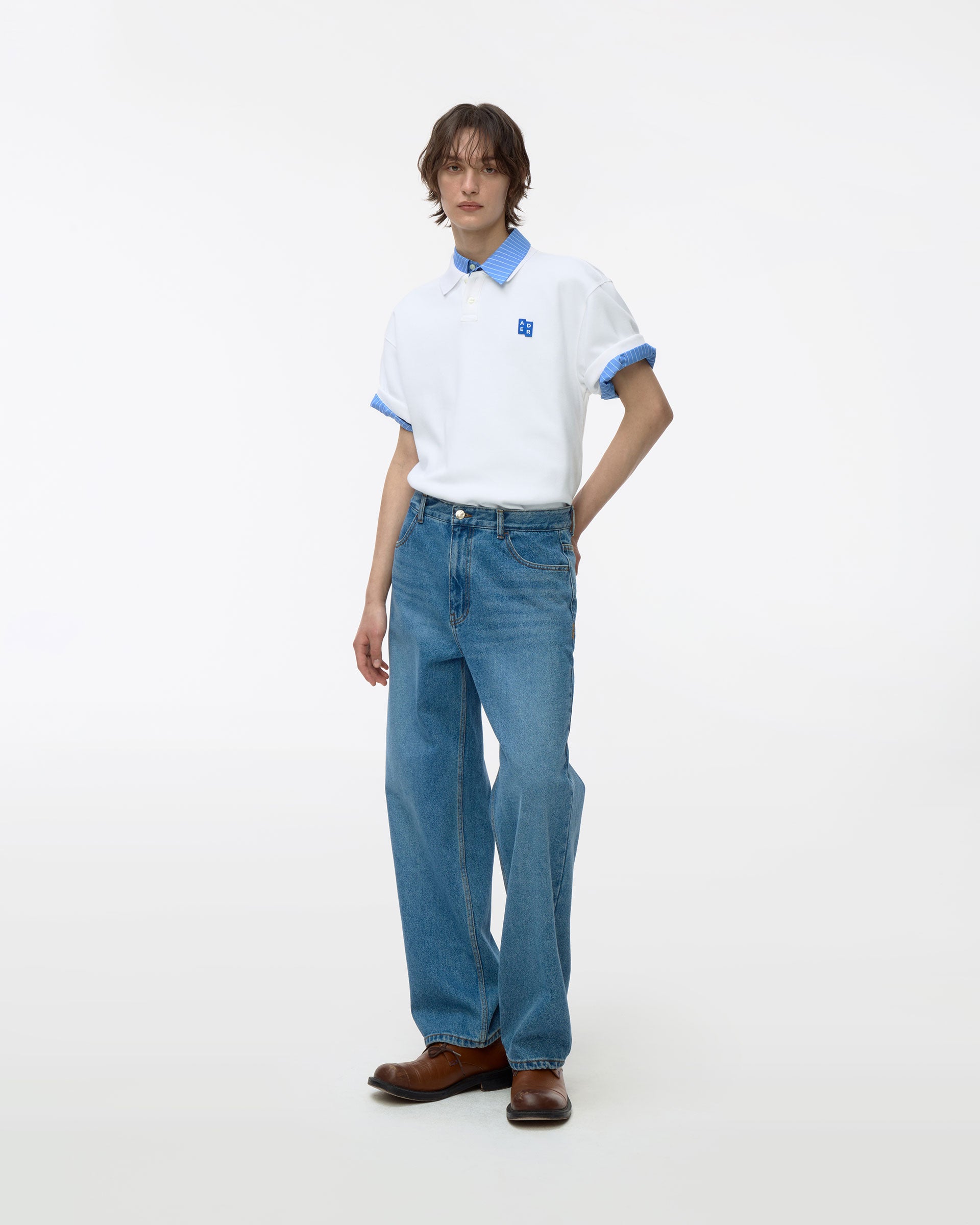 Ader Error - Sig; BL Tag polo t-shirt 01 (Off White) product image 1 | TRAB K-Fashion Australia
