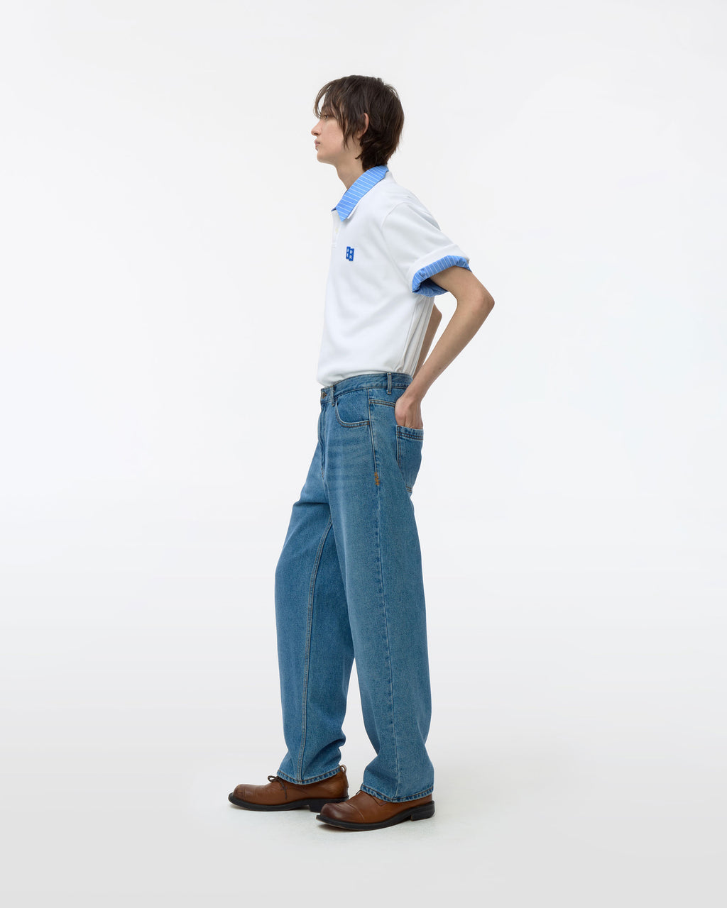 Ader Error - Sig; BL Tag polo t-shirt 01 (Off White) product image 2 | TRAB K-Fashion Australia