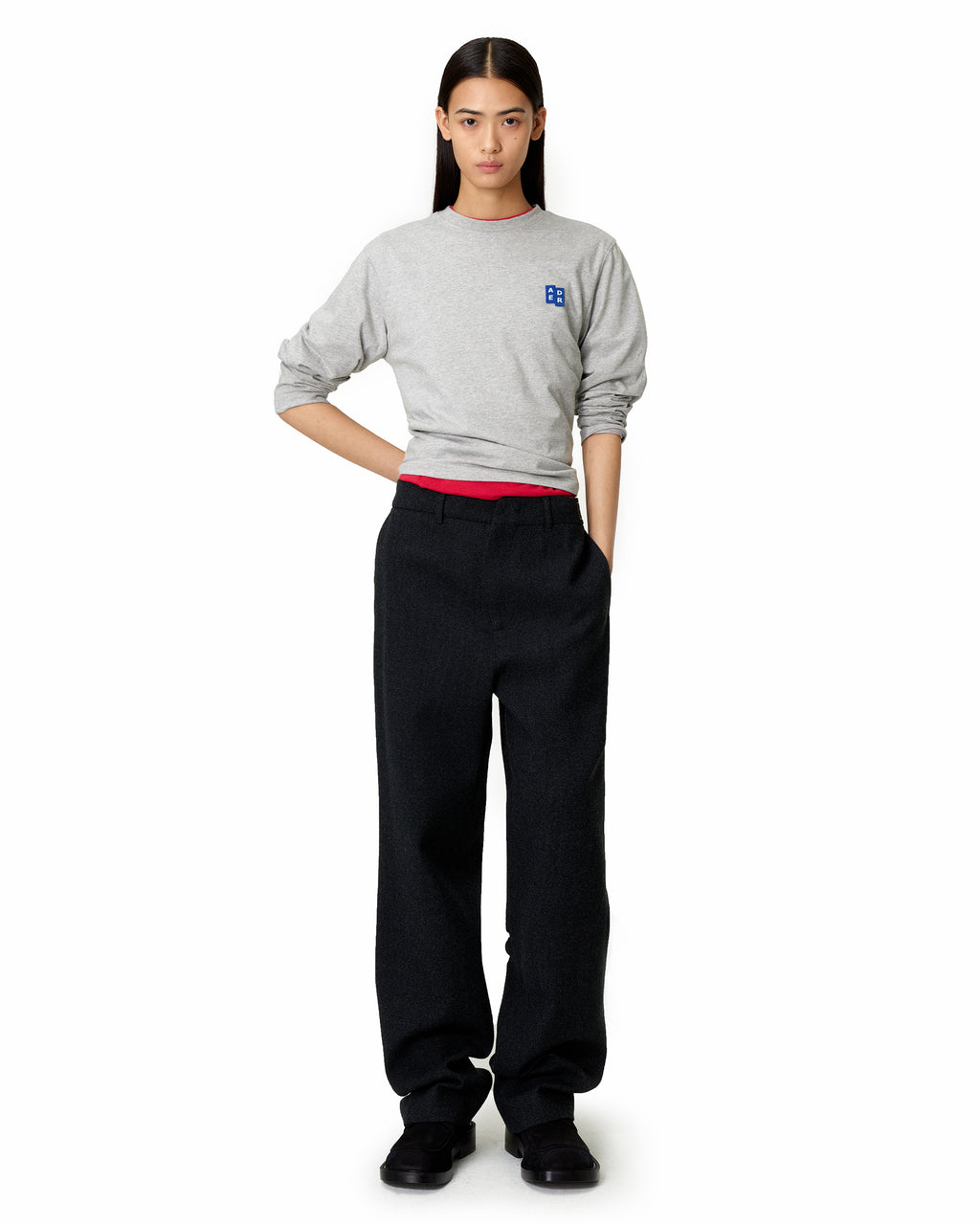 Ader Error - Sig; BL Tag LS t-shirt 01 (Grey) product image 1 | TRAB K-Fashion Australia
