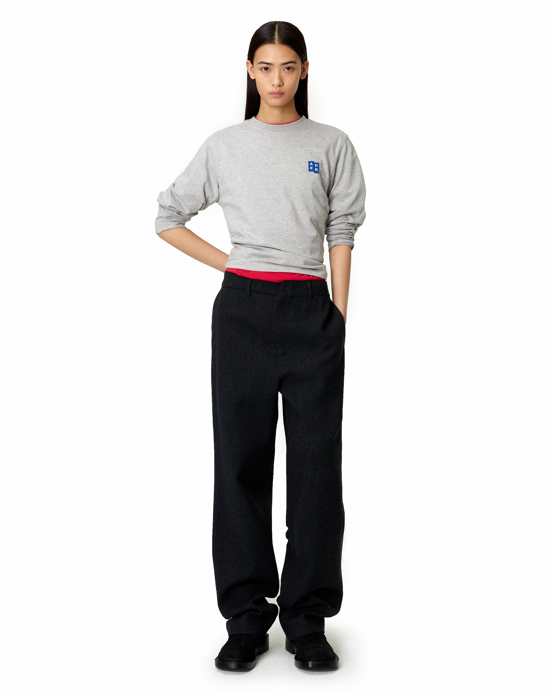 Ader Error - Sig; BL Tag LS t-shirt 01 (Grey) product image 1 | TRAB K-Fashion Australia