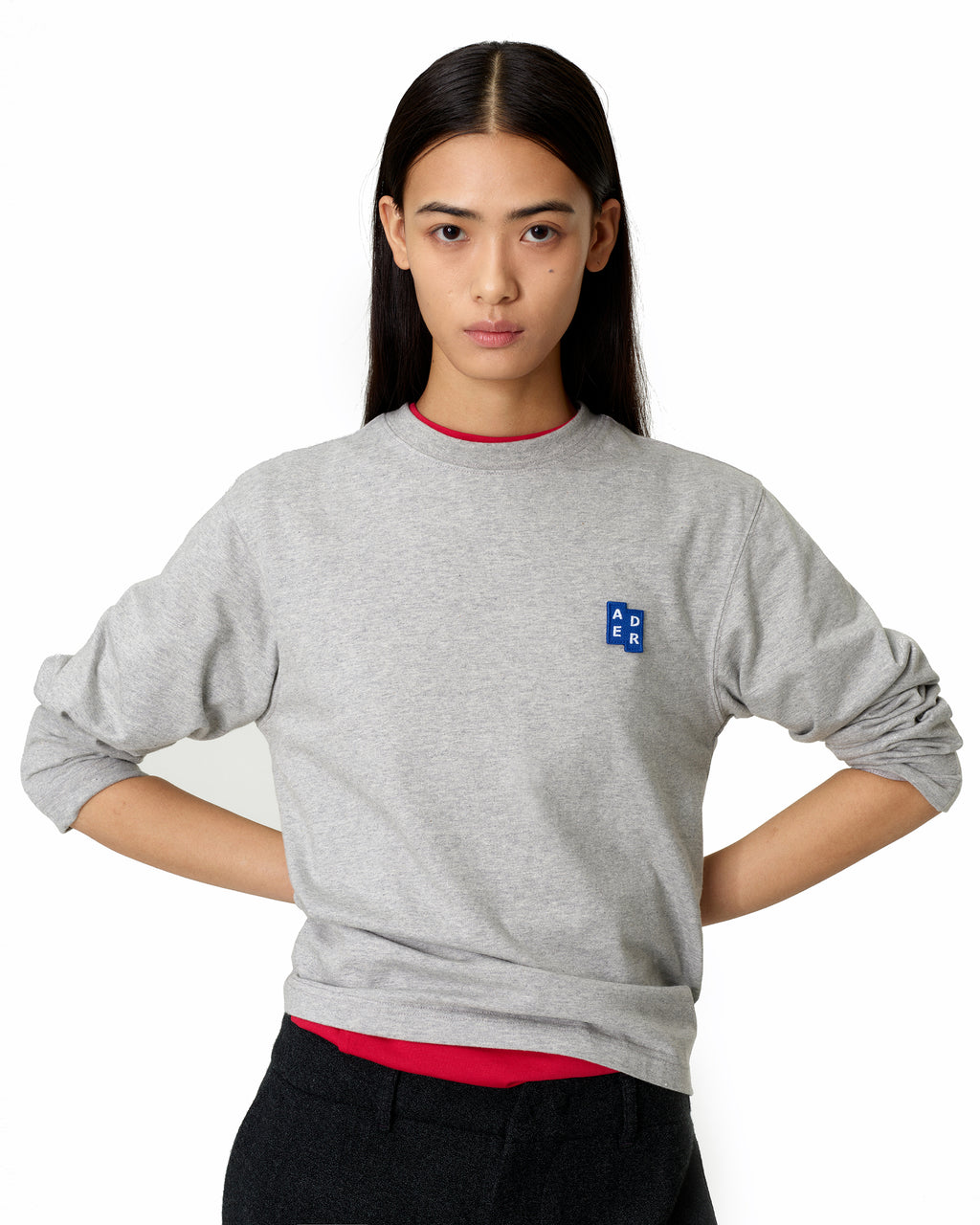 Ader Error - Sig; BL Tag LS t-shirt 01 (Grey) product image 2 | TRAB K-Fashion Australia