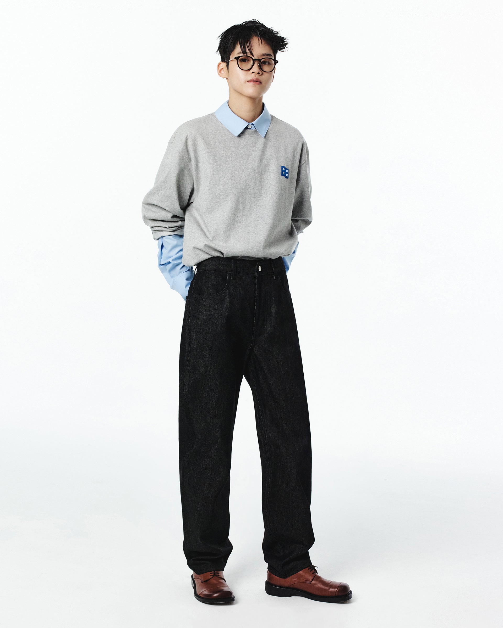 Ader Error - Sig; BL Tag LS t-shirt 01 (Grey) product image 3 | TRAB K-Fashion Australia