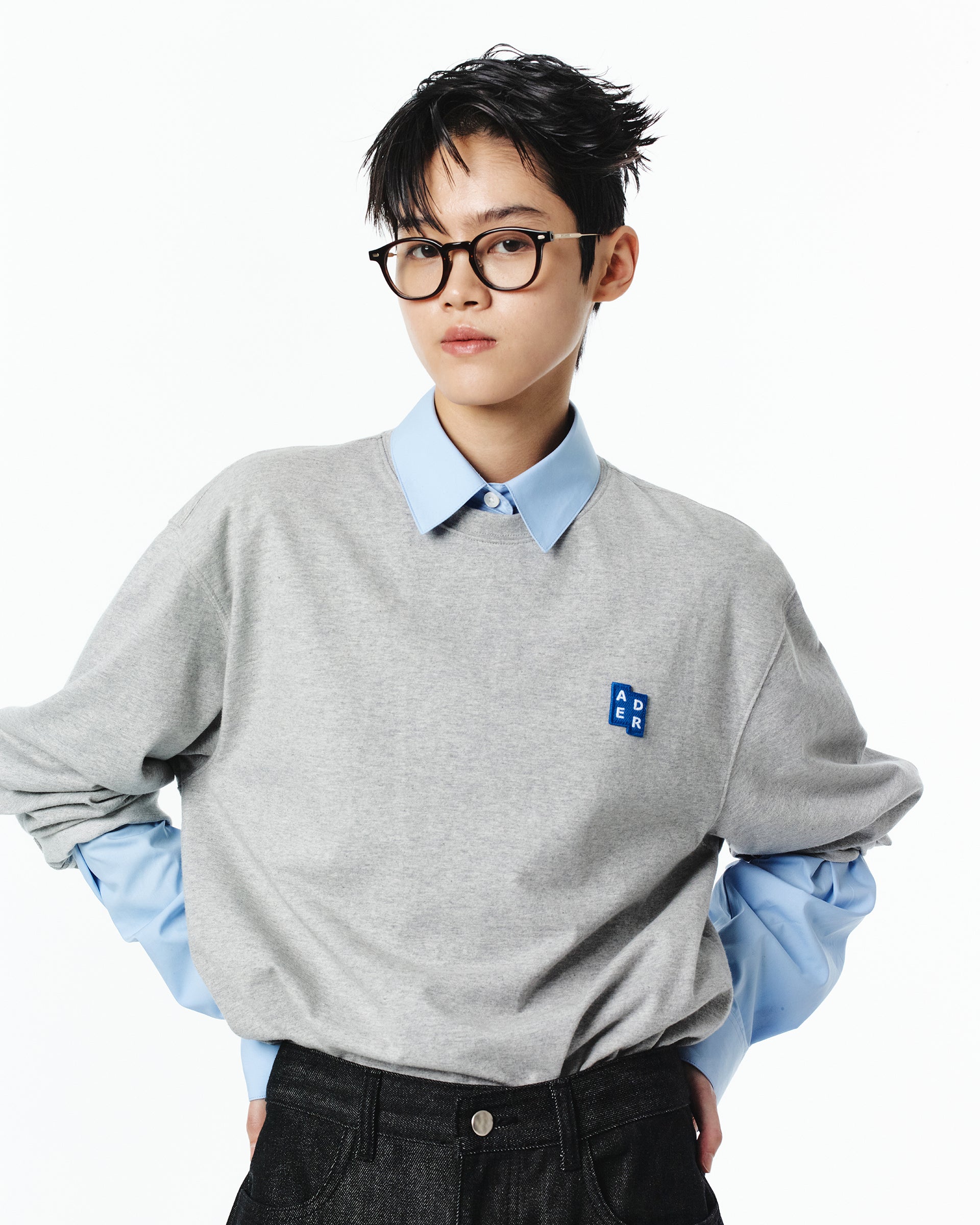 Ader Error - Sig; BL Tag LS t-shirt 01 (Grey) product image 4 | TRAB K-Fashion Australia