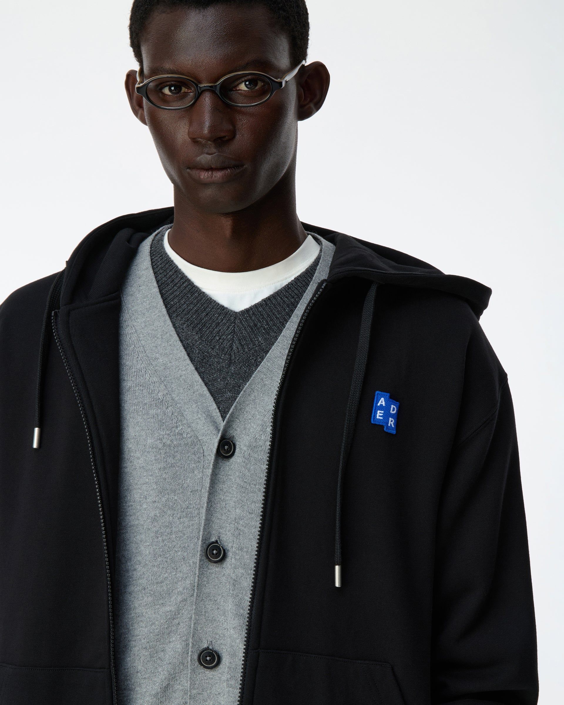 Ader Error - Sig；BL Tag 拉链连帽衫01（黑色）| TRAB K-Fashion A