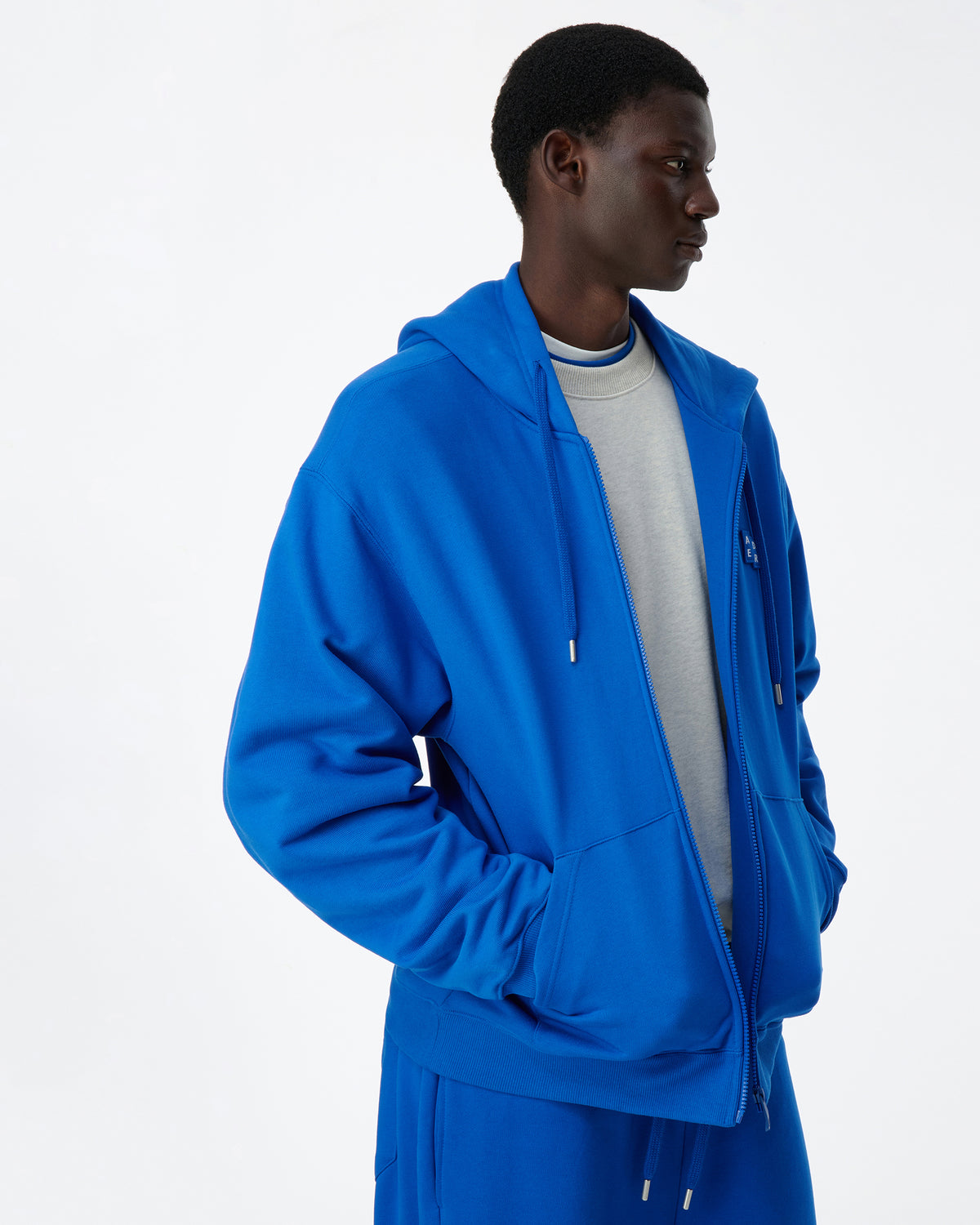 Ader Error - Sig; BL Tag hoodie zip-up 01 (Z-Blue) product image 2 | TRAB K-Fashion Australia