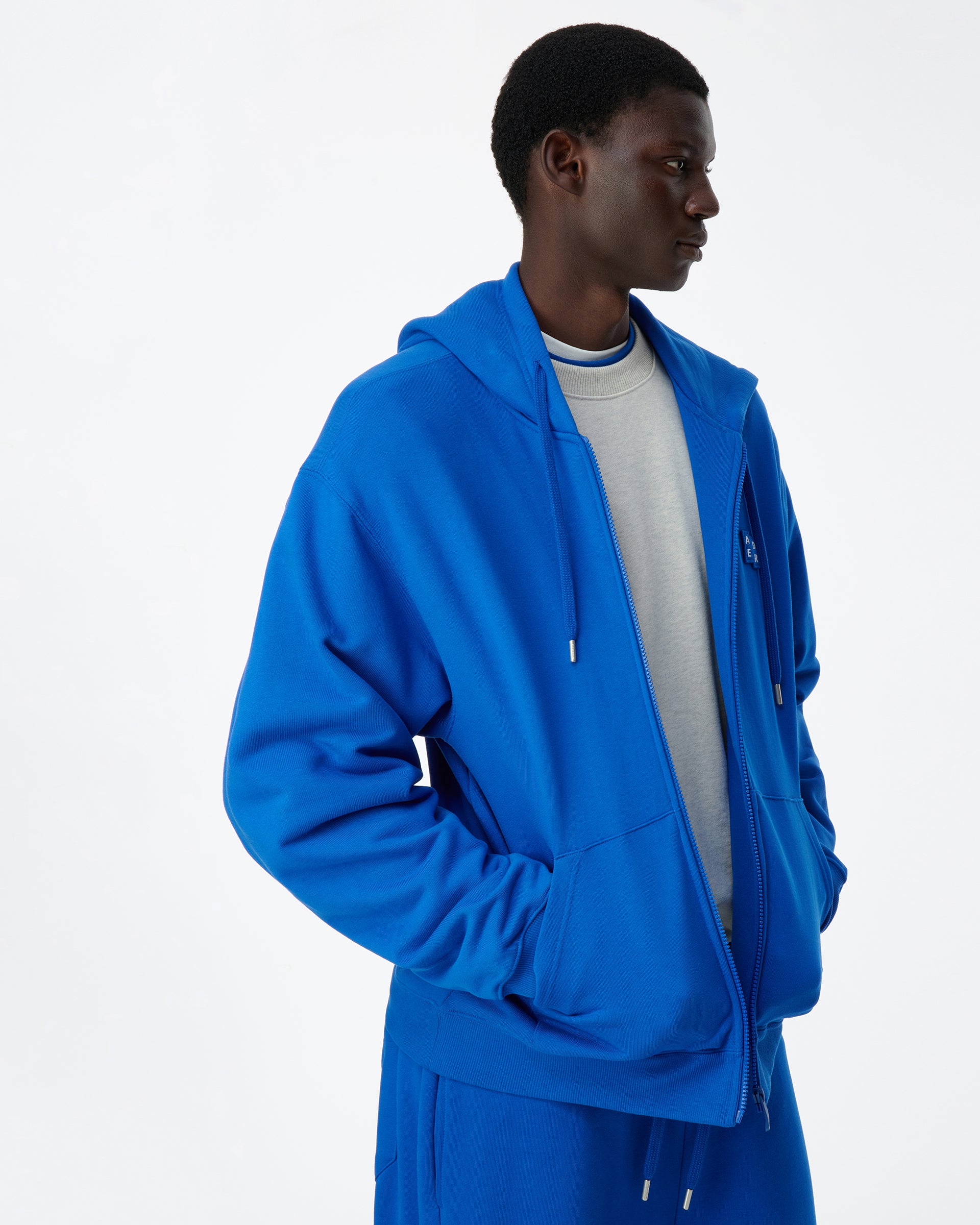 Ader Error - Sig; BL Tag hoodie zip-up 01 (Blue) product image 9 | TRAB K-Fashion Australia