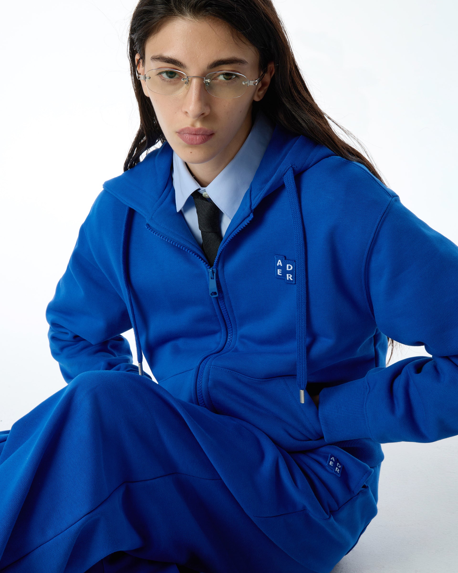 Ader Error - Sig; BL Tag hoodie zip-up 01 (Blue) product image 5 | TRAB K-Fashion Australia