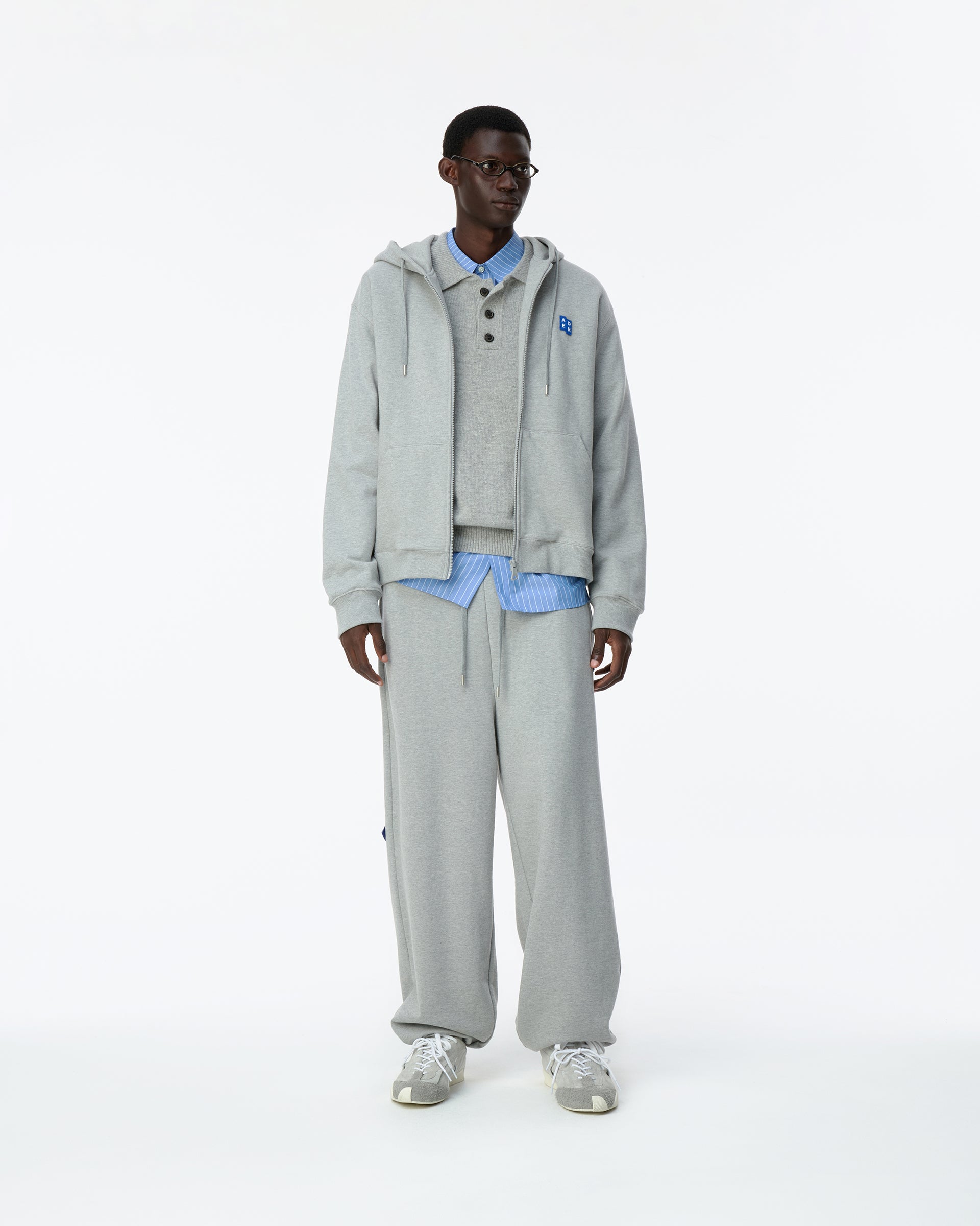 Ader Error - Sig; BL Tag hoodie zip-up 01 (Grey) product image 1 | TRAB K-Fashion Australia